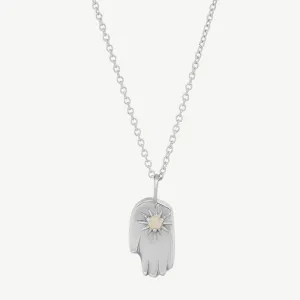 Hamsa Necklace in Opal