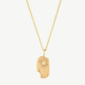 Hamsa Necklace in Opal