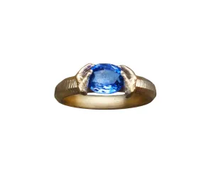Hands with Blue Sapphire Ring