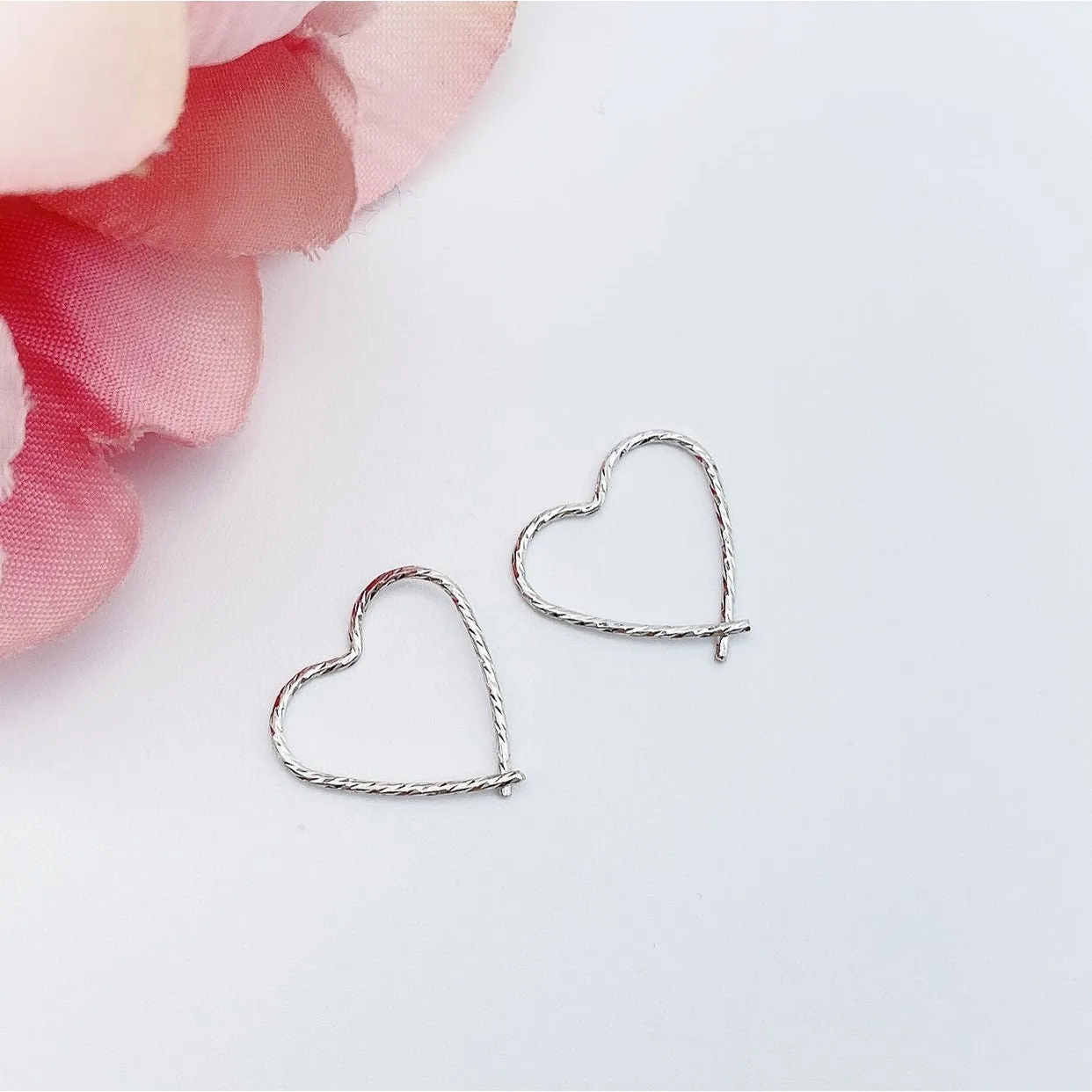 Heart hoop earrings-SH008