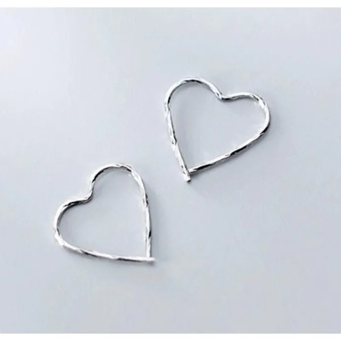 Heart hoop earrings-SH008