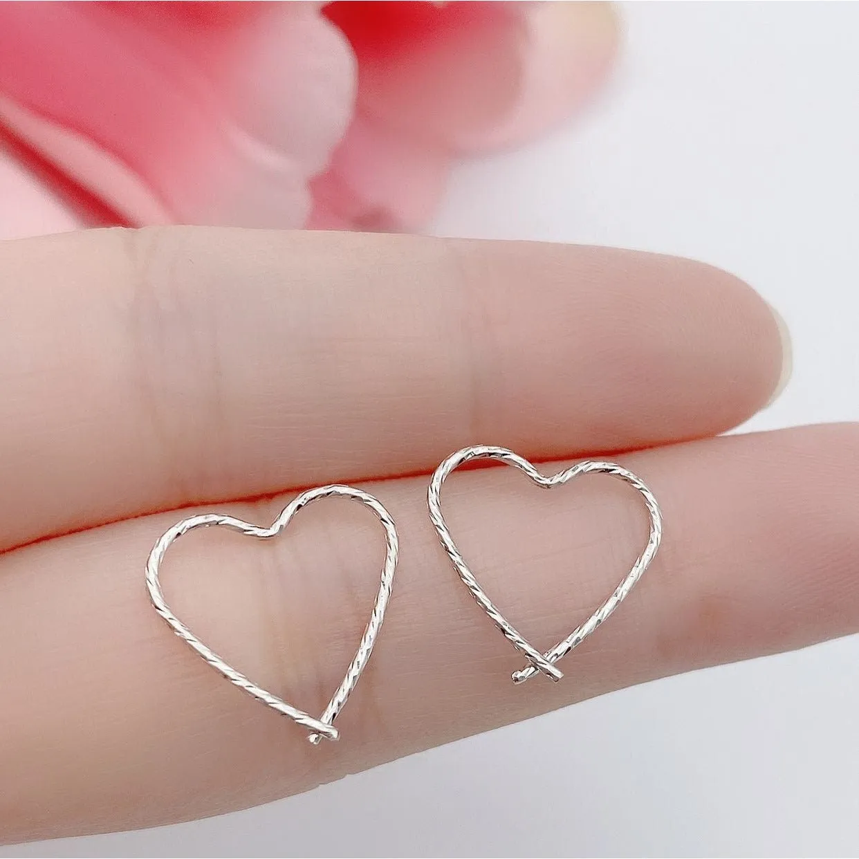 Heart hoop earrings-SH008
