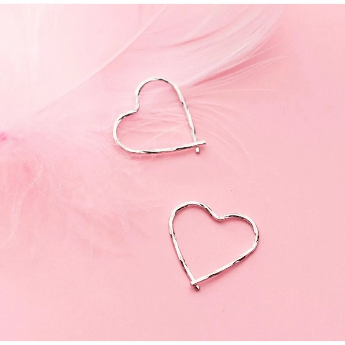 Heart hoop earrings-SH008
