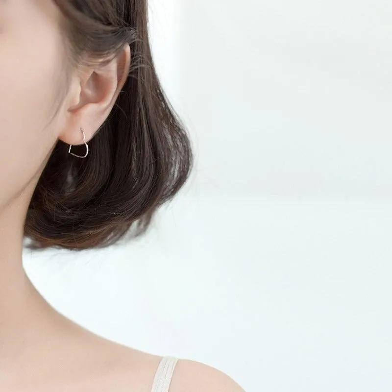 Heart hoop earrings-SH008