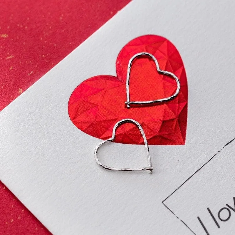Heart hoop earrings-SH008