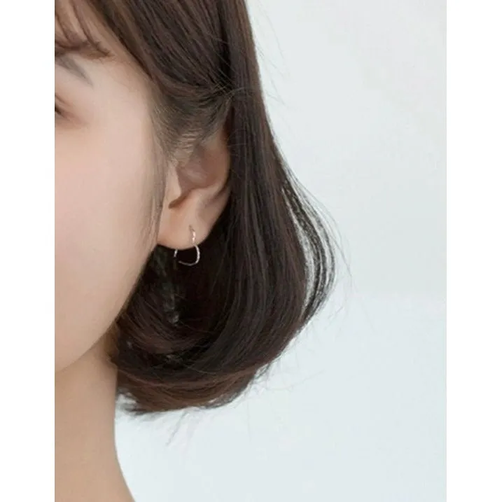 Heart hoop earrings-SH008