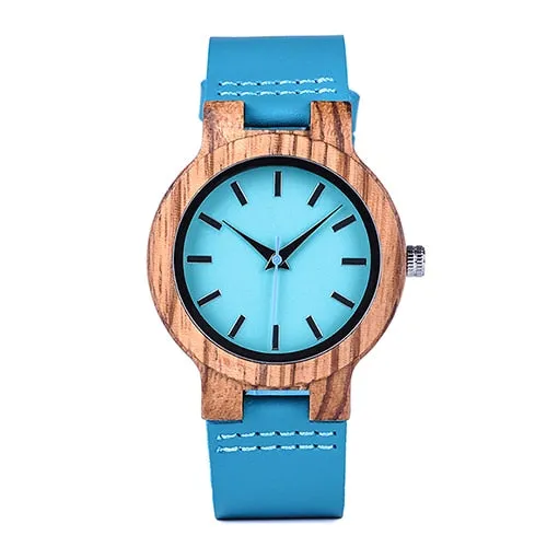 His & Her Turquoise Wood Watch