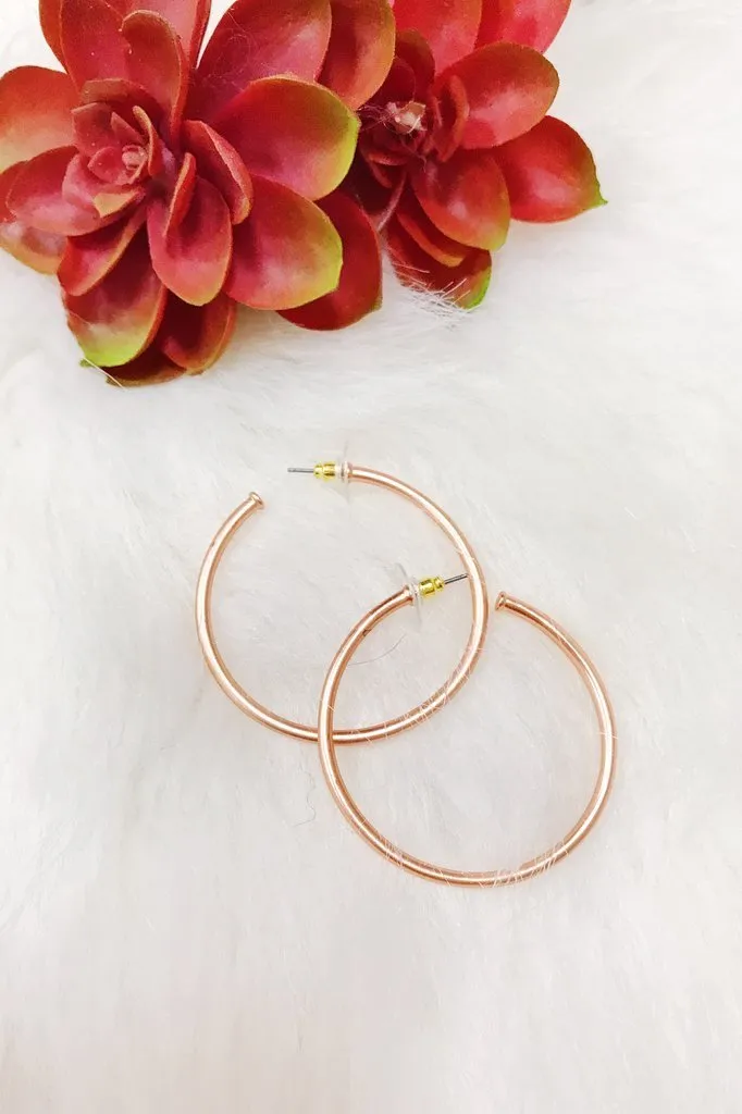 Hoops Earrings, Rose Gold - Drop Shipping Only