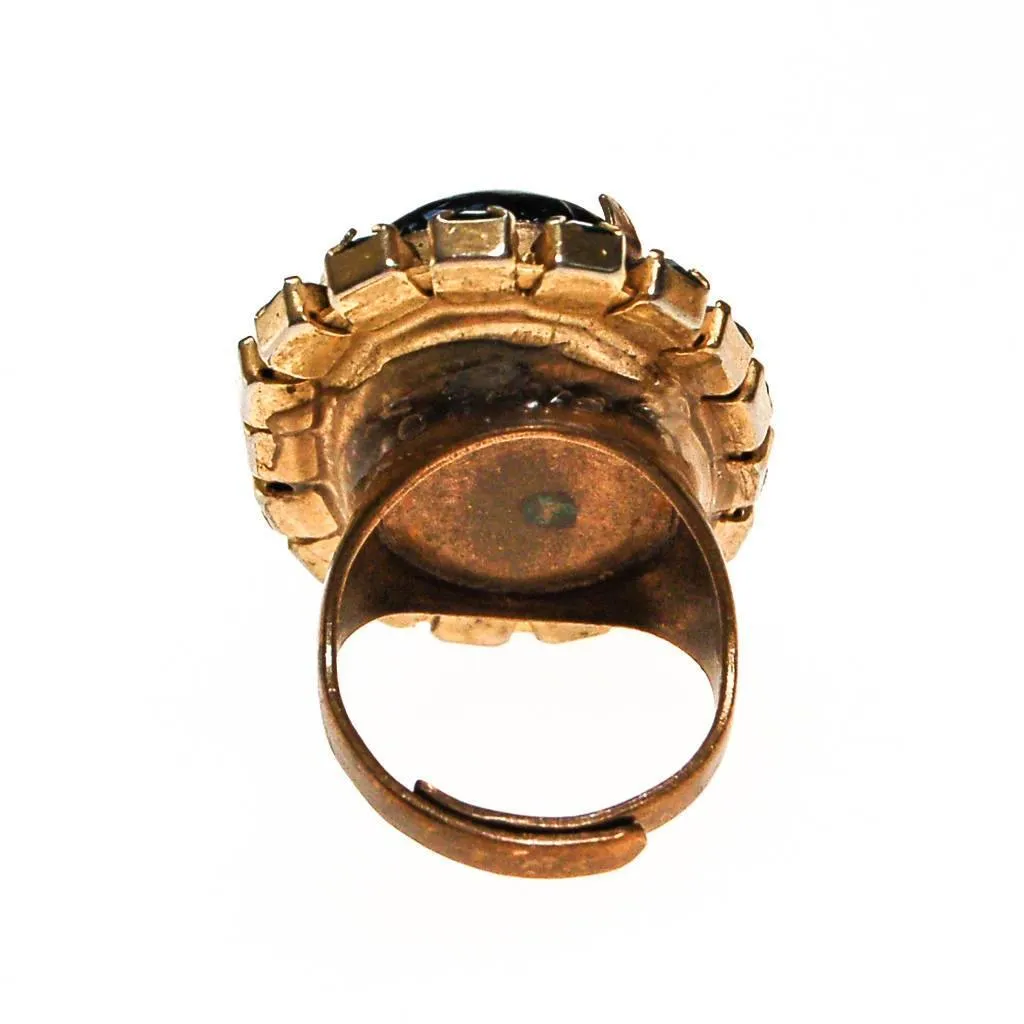 Huge Emerald Green Rhinestone Statement Ring