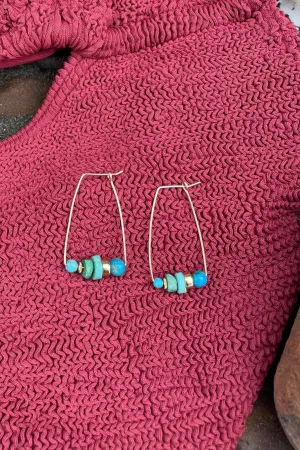 Ibiza Hoops Turqouise Gold