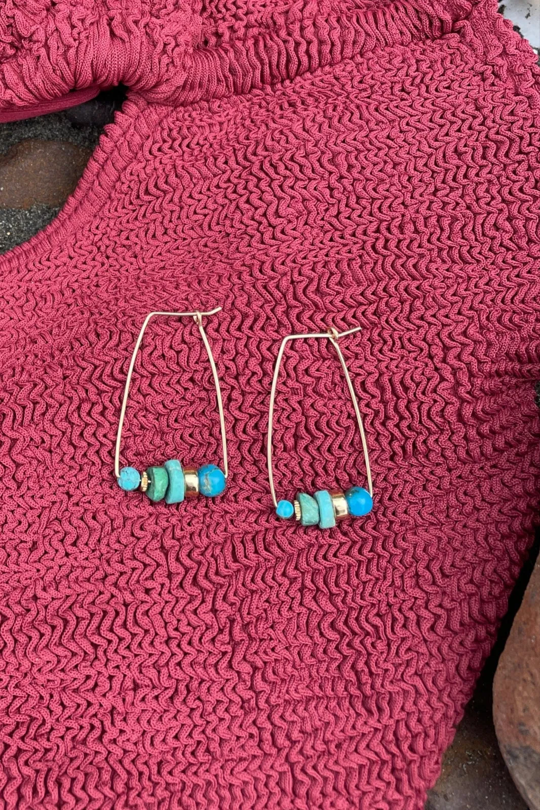 Ibiza Hoops Turqouise Gold