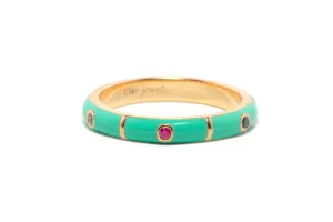 Icarus Enamel Black/Mint Two-In-One Ring