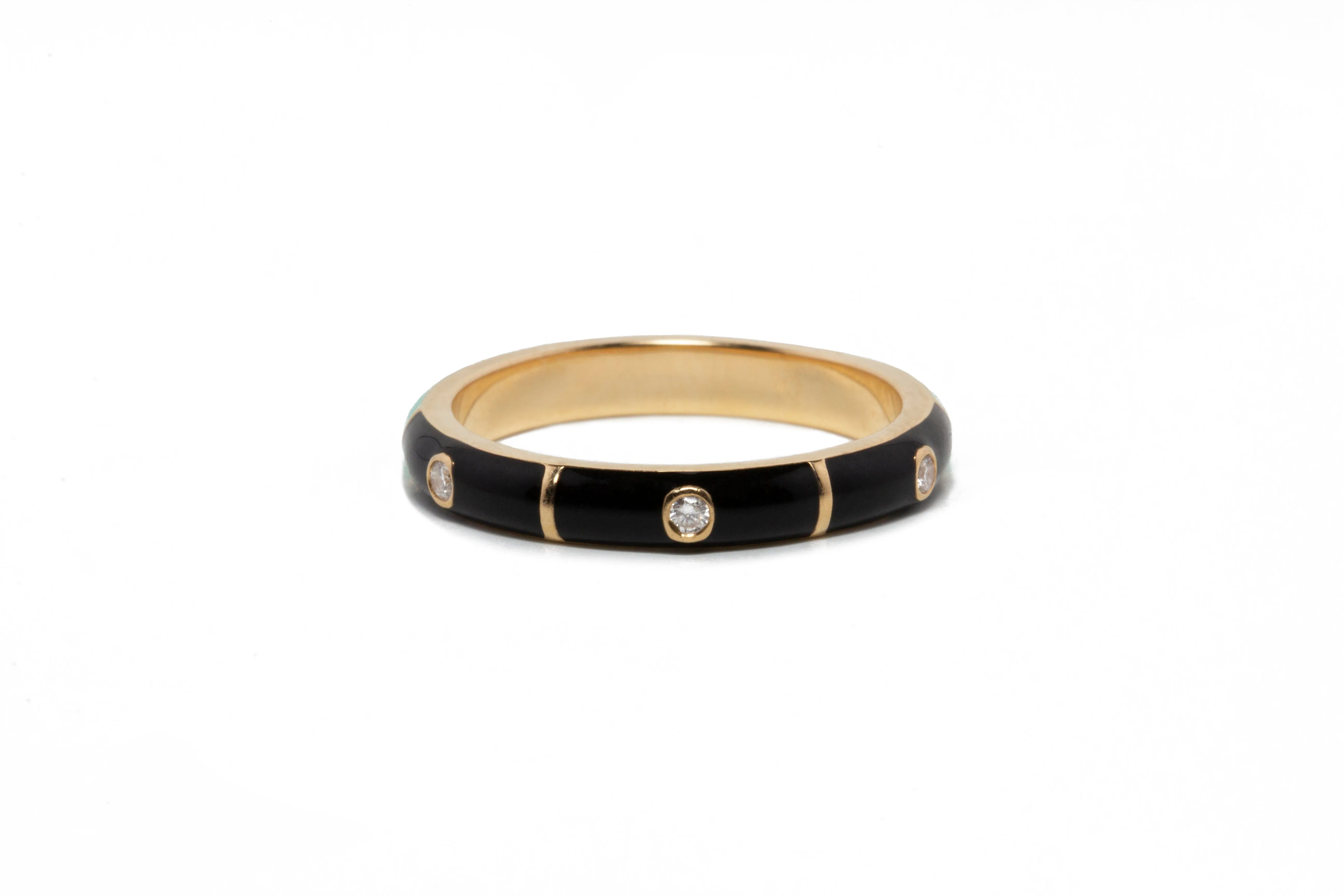 Icarus Enamel Black/Mint Two-In-One Ring