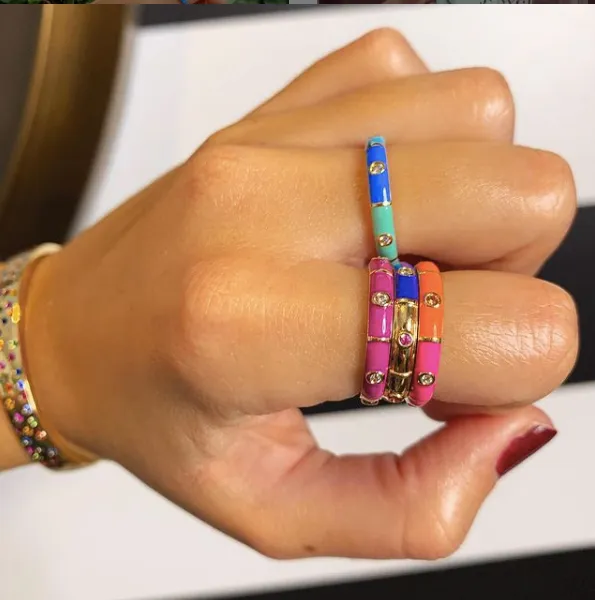 Icarus Plum Enamel/Rose Gold Two-In-One Ring