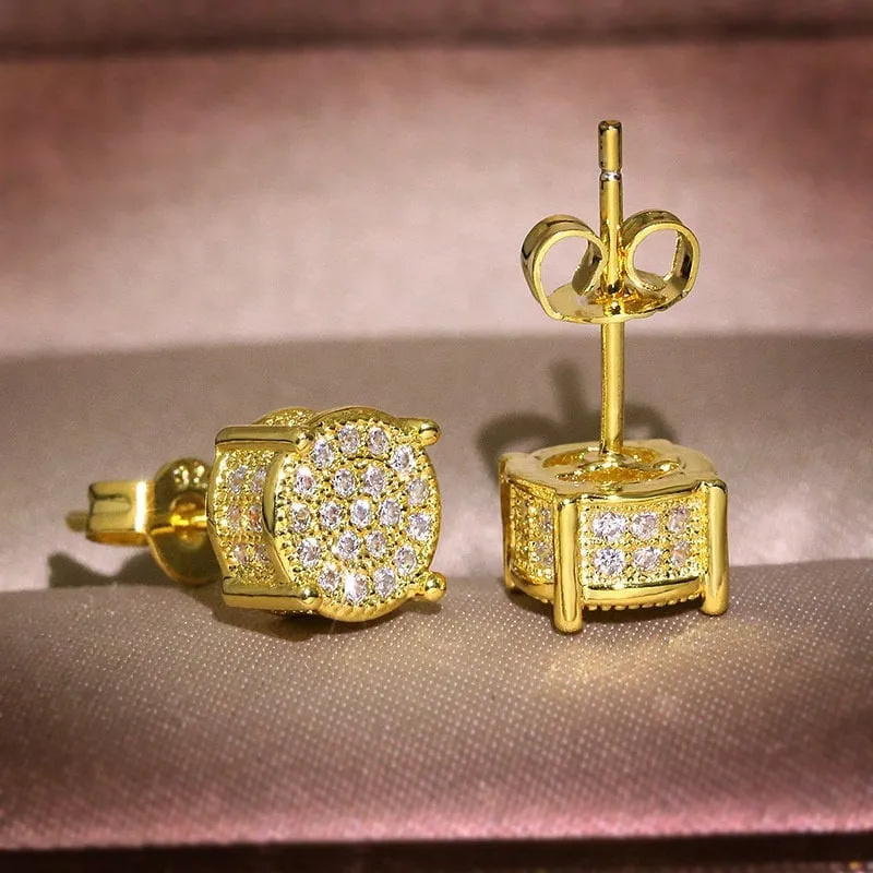 Iced Out Earrings | Mens Diamond Ear Studs |  Womenens Ear Studs