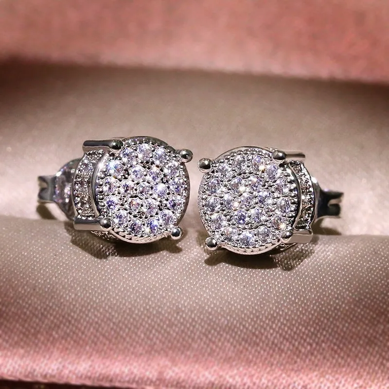 Iced Out Earrings | Mens Diamond Ear Studs |  Womenens Ear Studs