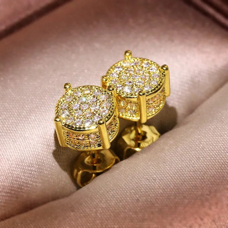 Iced Out Earrings | Mens Diamond Ear Studs |  Womenens Ear Studs