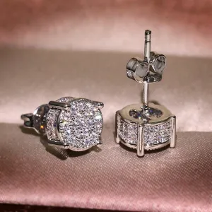 Iced Out Earrings | Mens Diamond Ear Studs |  Womenens Ear Studs