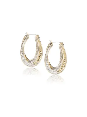 Infinity Collection Pavé Double Oval Hoop Earrings
