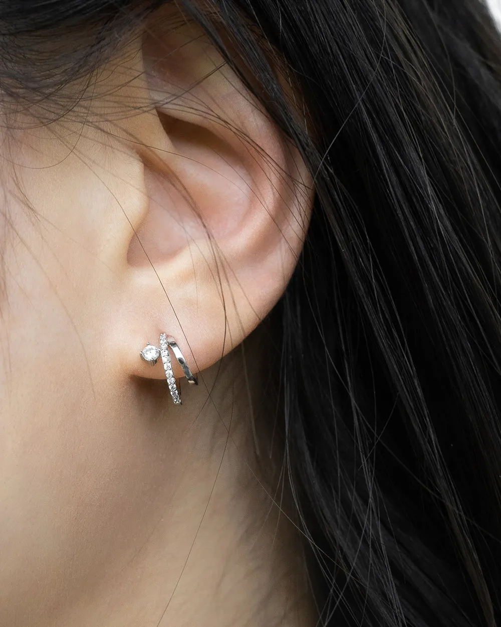 INTRIGUE Hoop Earrings in Silver