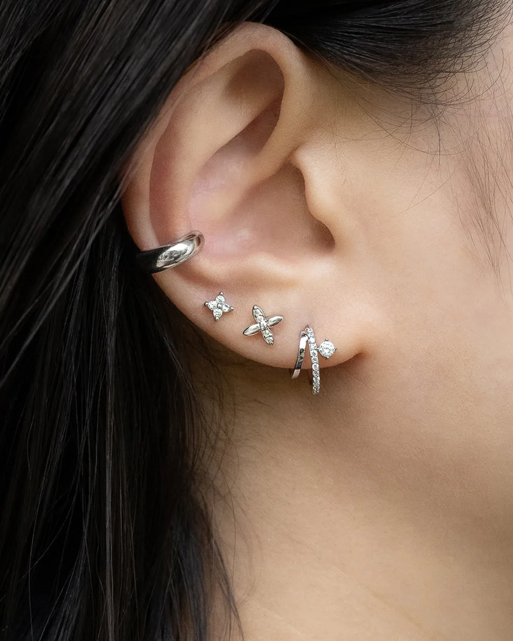 INTRIGUE Hoop Earrings in Silver