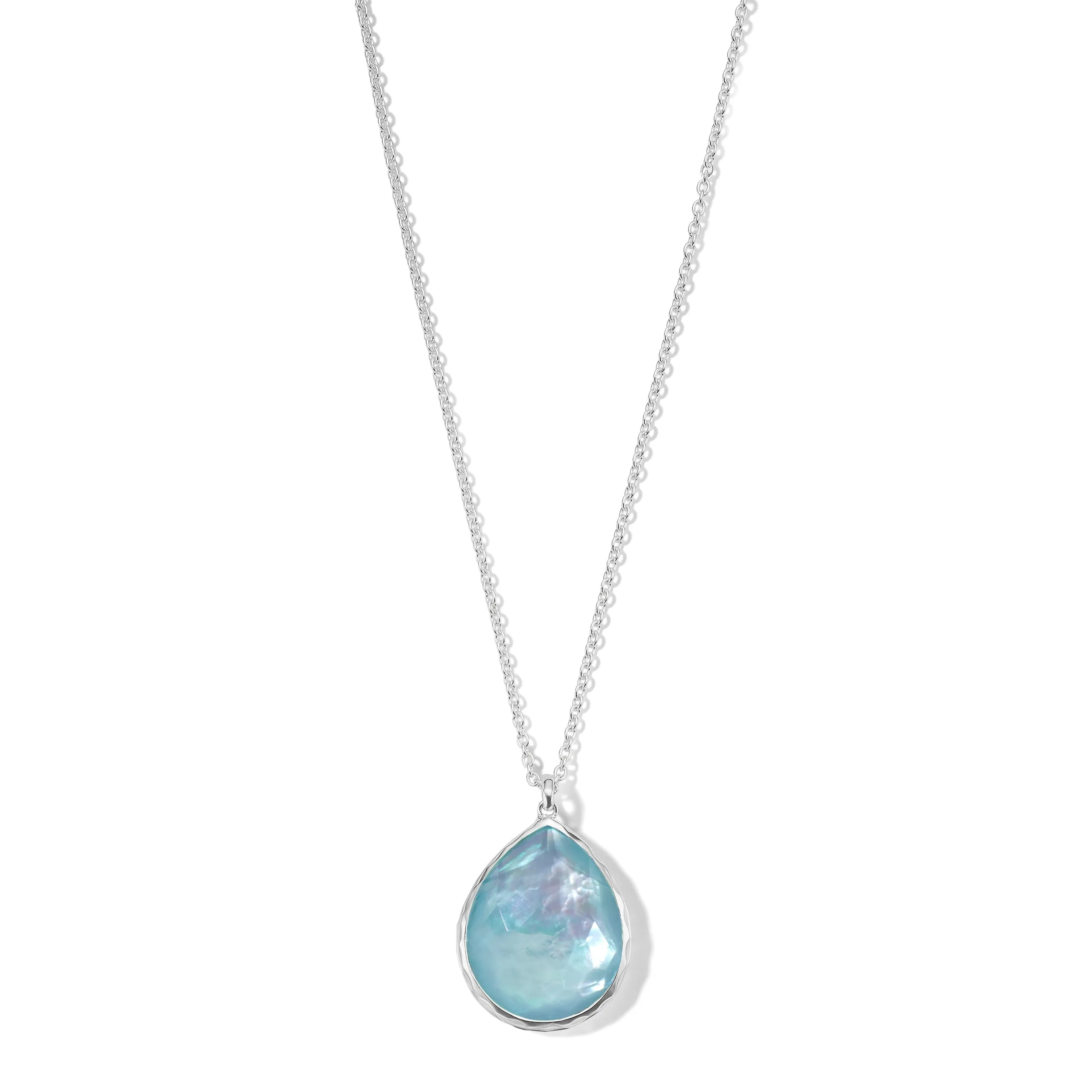 IPPOLITA Wonderland Large Teardrop Pendant in Rock Crystal & Mother-of-Pearl Skylight Doublet