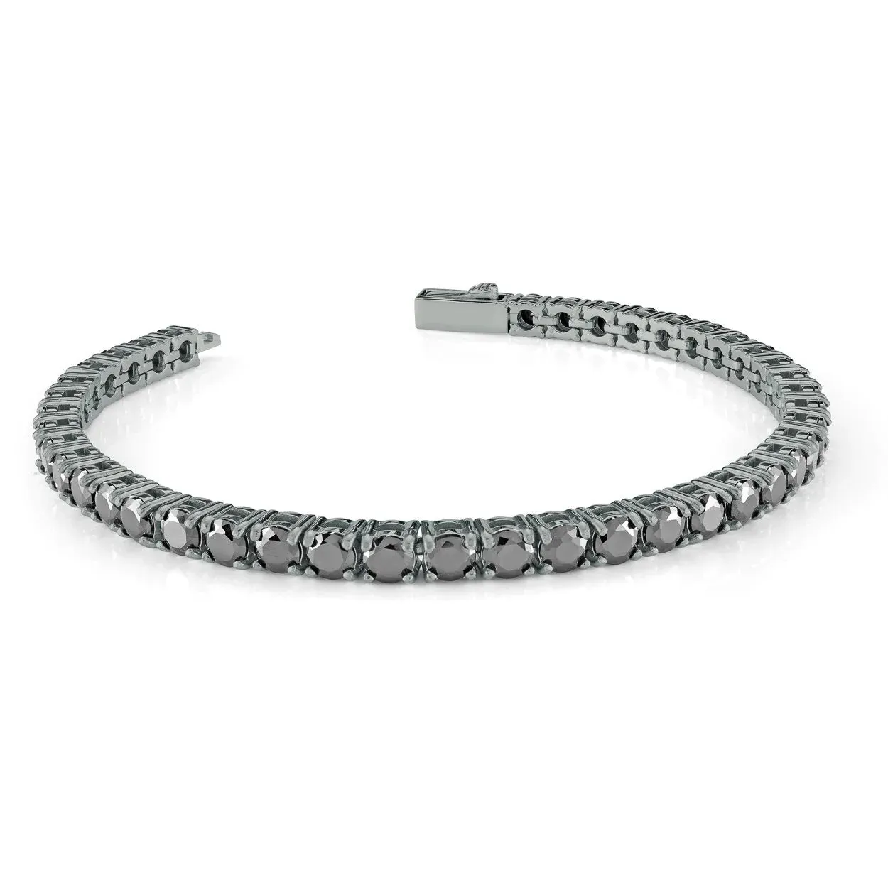 Italgem Stainless Steel (4mm) Black CZ Tennis Bracelet 8.5"