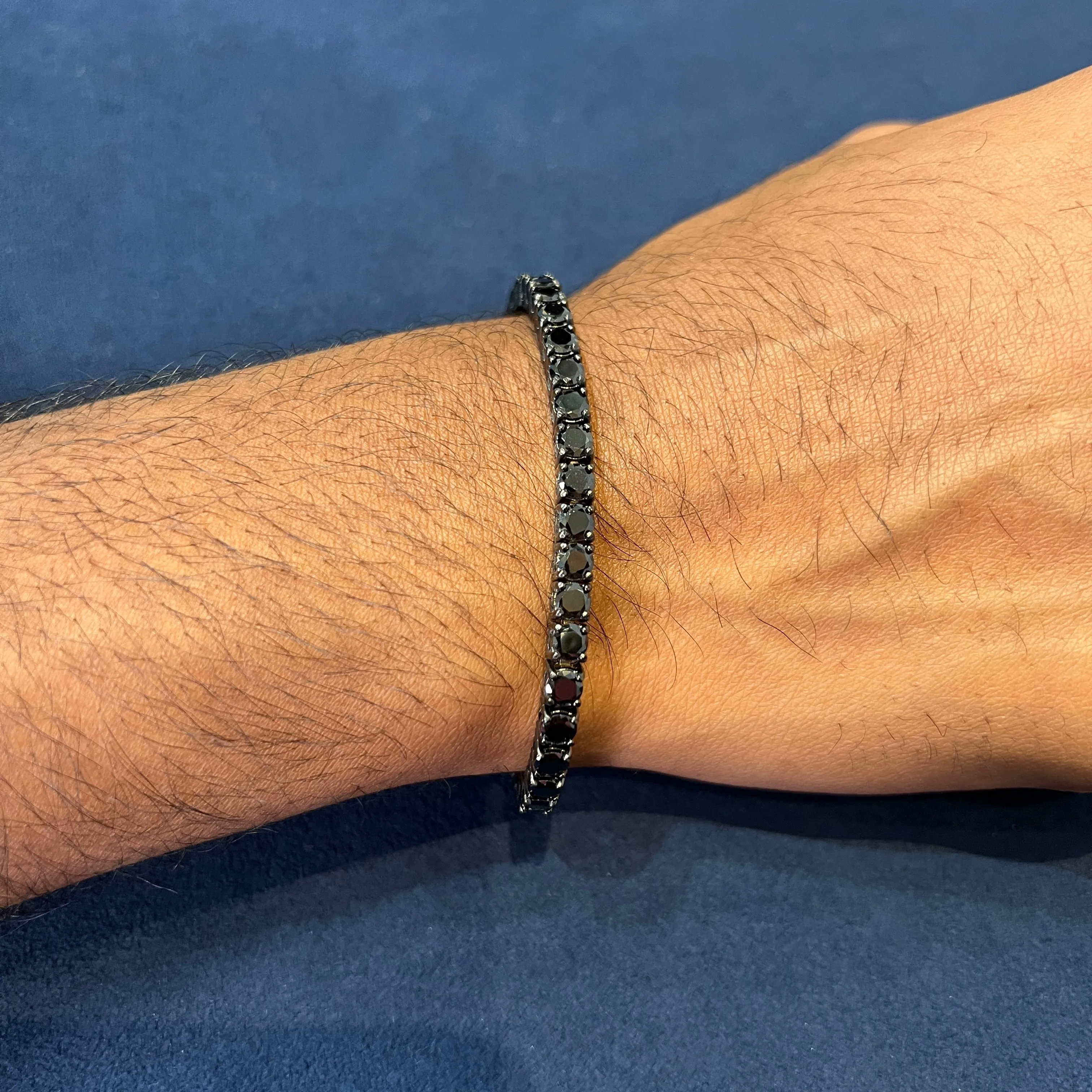 Italgem Stainless Steel (4mm) Black CZ Tennis Bracelet 8.5"