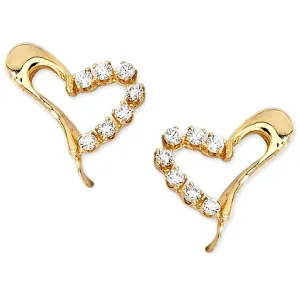Jose Jay's Sparkling Heart 14k Gold Earrings