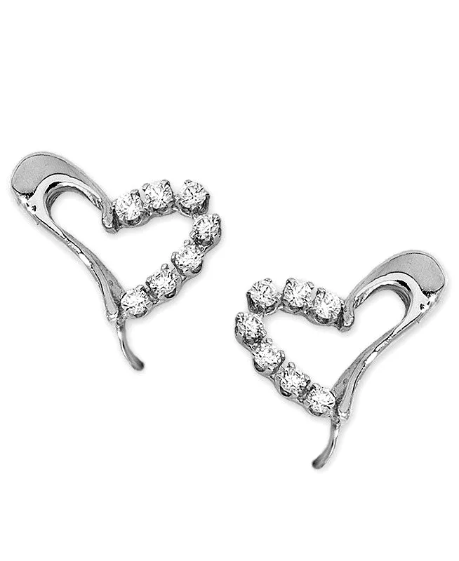 Jose Jay's Sparkling Heart 14k Gold Earrings