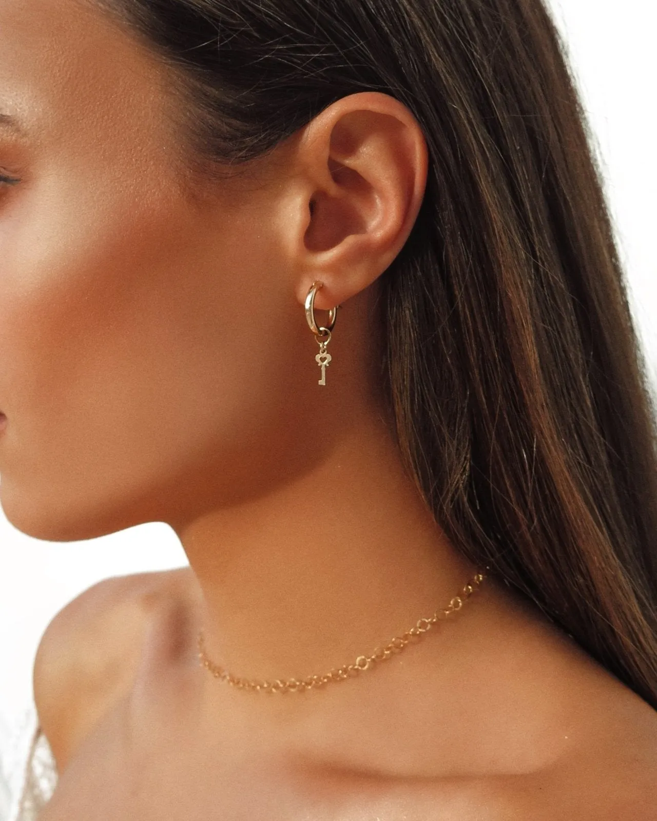 Key Thick Hoop Earrings