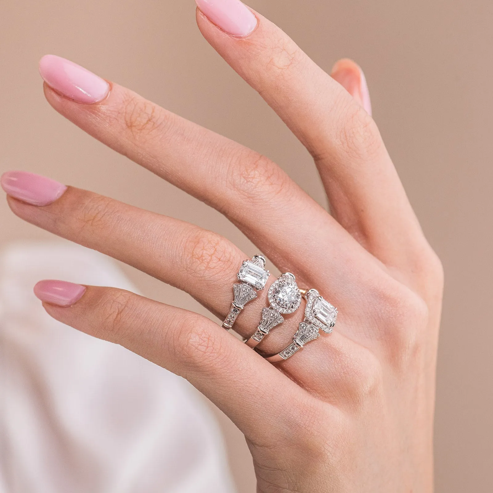 Kirk Kara "Lori" Emerald Cut Diamond Engagement Ring