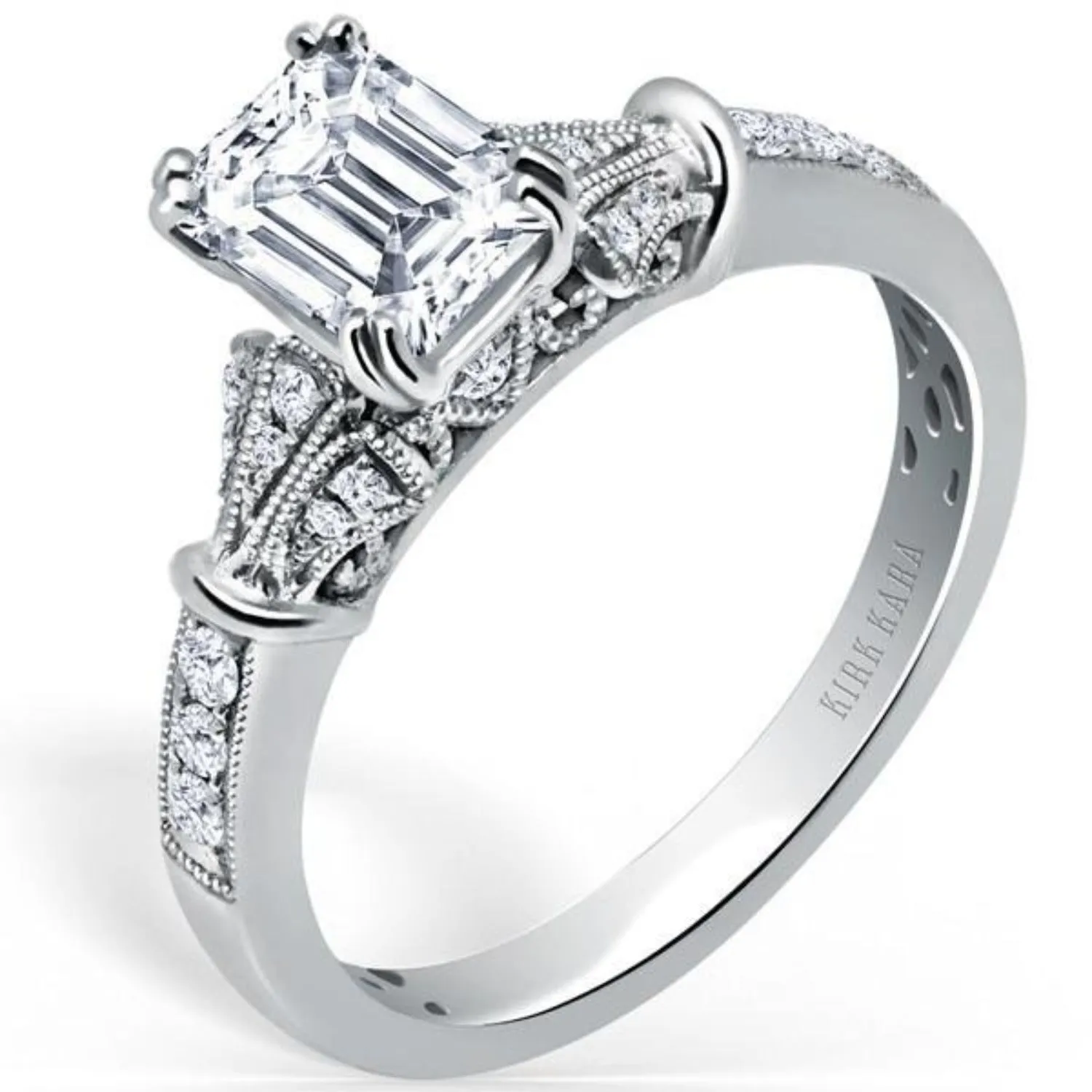 Kirk Kara "Lori" Emerald Cut Diamond Engagement Ring