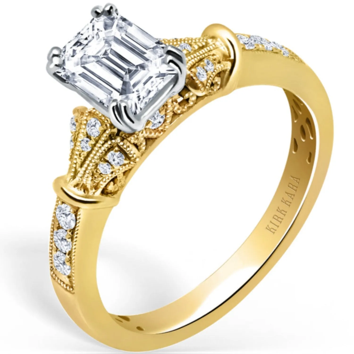 Kirk Kara "Lori" Emerald Cut Diamond Engagement Ring