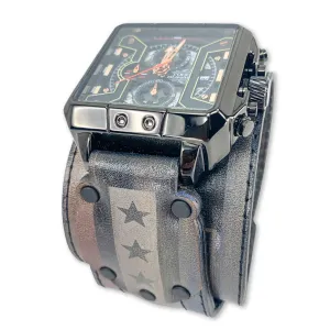 KNIEVAL XVIII-MENS HAND MADE-FULL GRAIN LEATHER-WATCH
