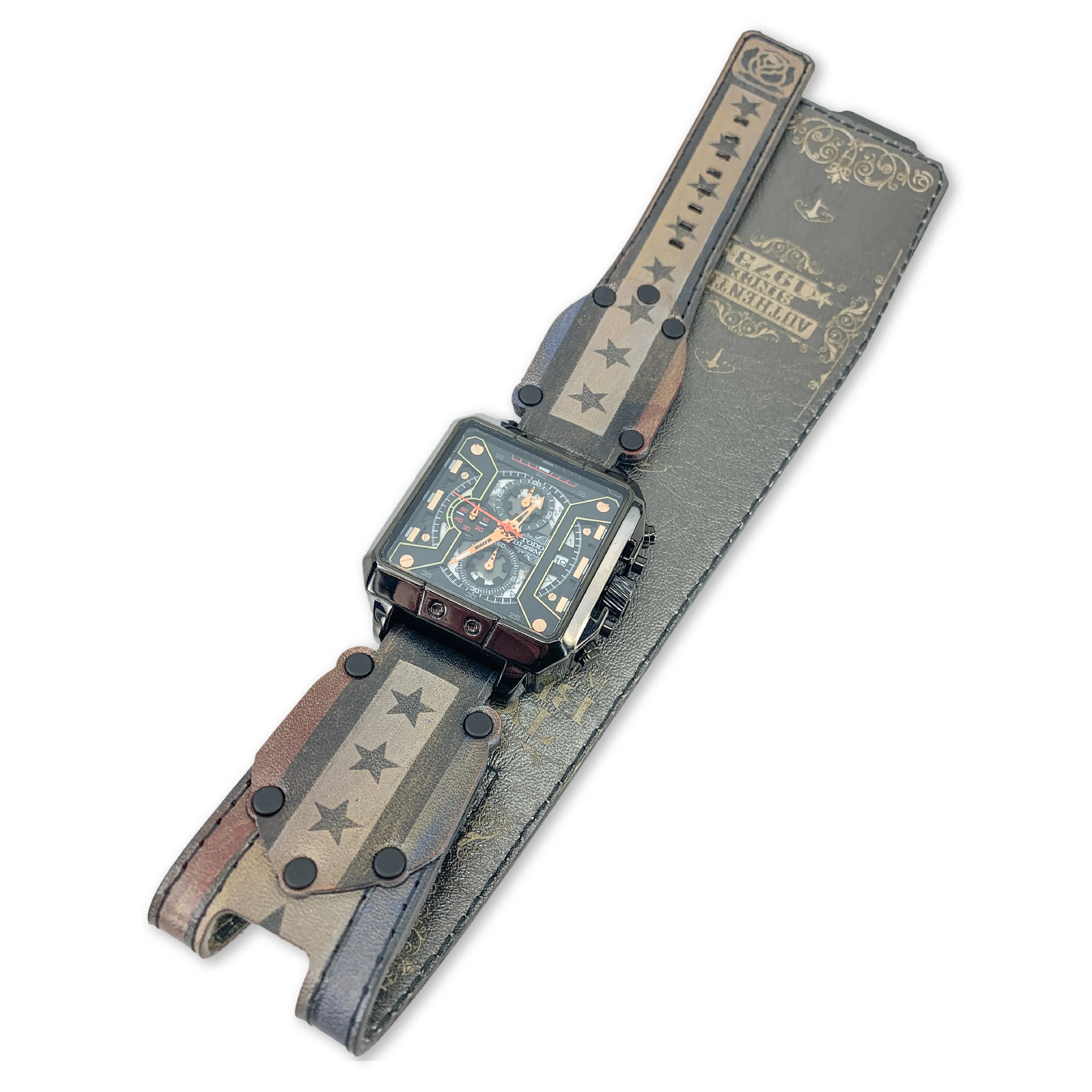 KNIEVAL XVIII-MENS HAND MADE-FULL GRAIN LEATHER-WATCH