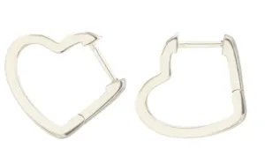 Kris Nations - Earrings - Open Heart Hinged Huggie (Sterling Silver) #E761-S