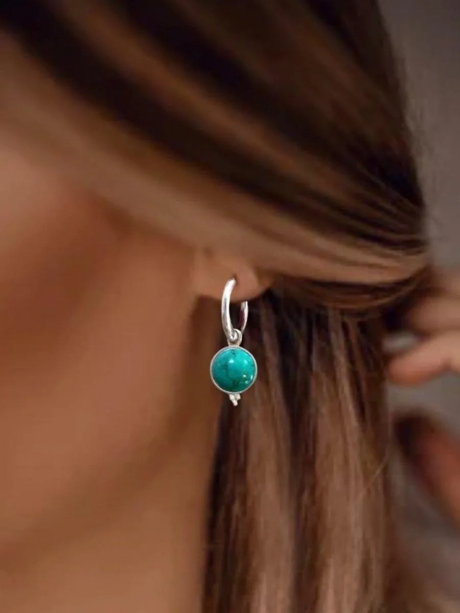 Laihas Free Spirit Turquoise Hoop Earrings