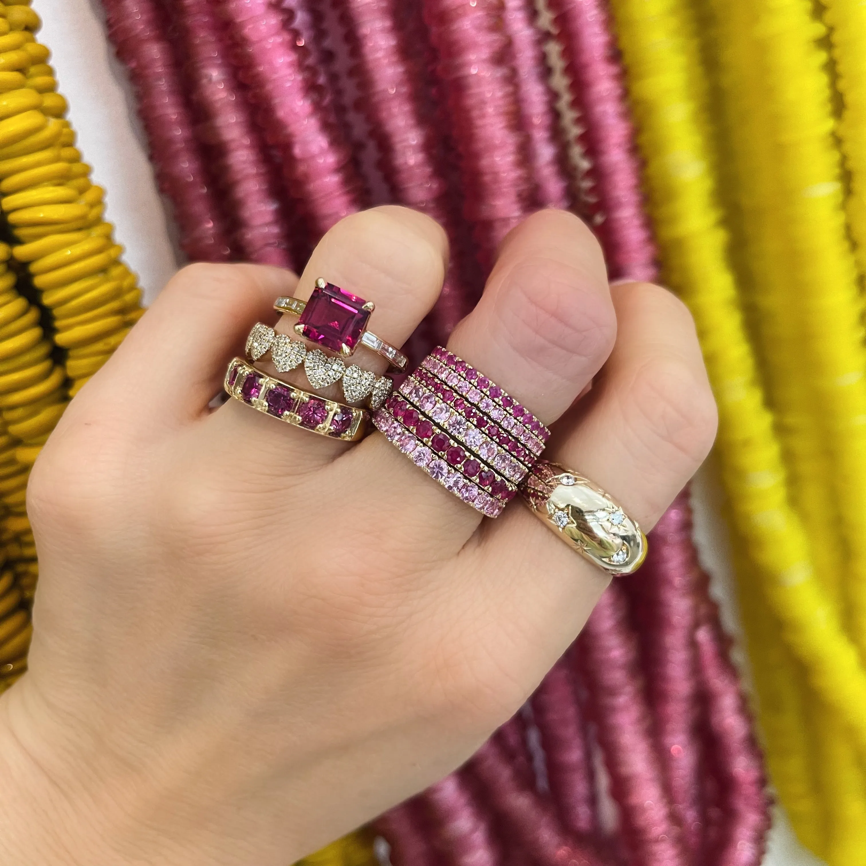 Large Diamond or Gemstone Eternity Band Ring