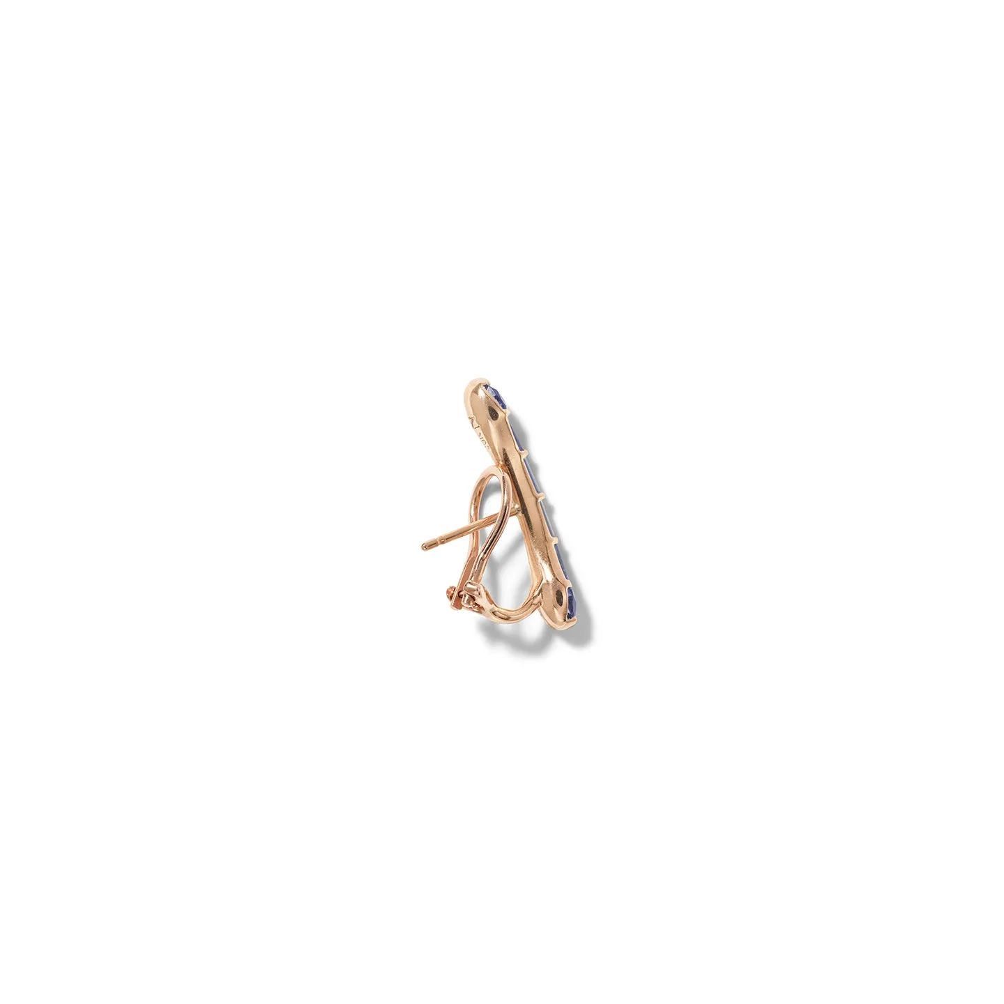 Large Single Baton Ear Cuff  - Tanzanite