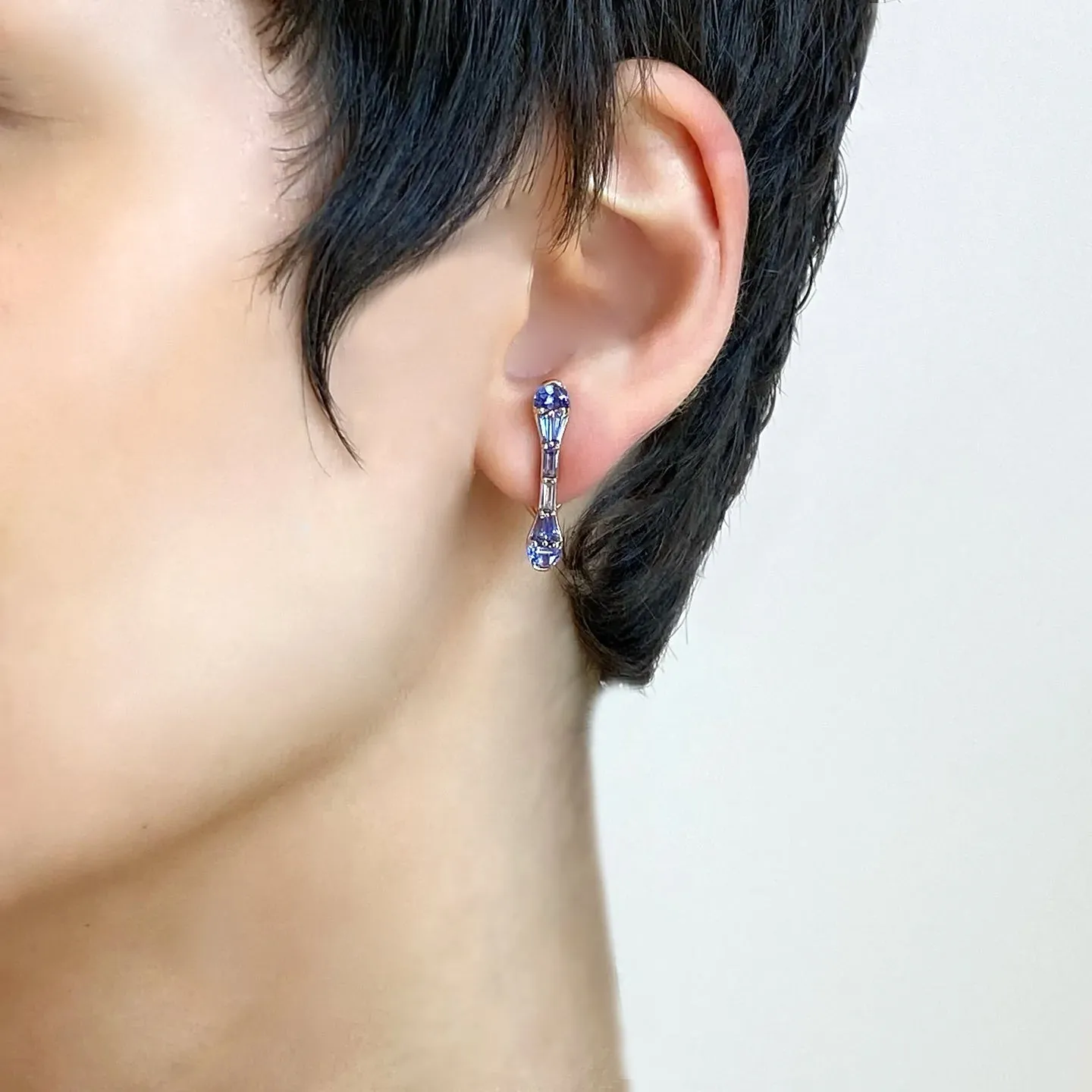 Large Single Baton Ear Cuff  - Tanzanite