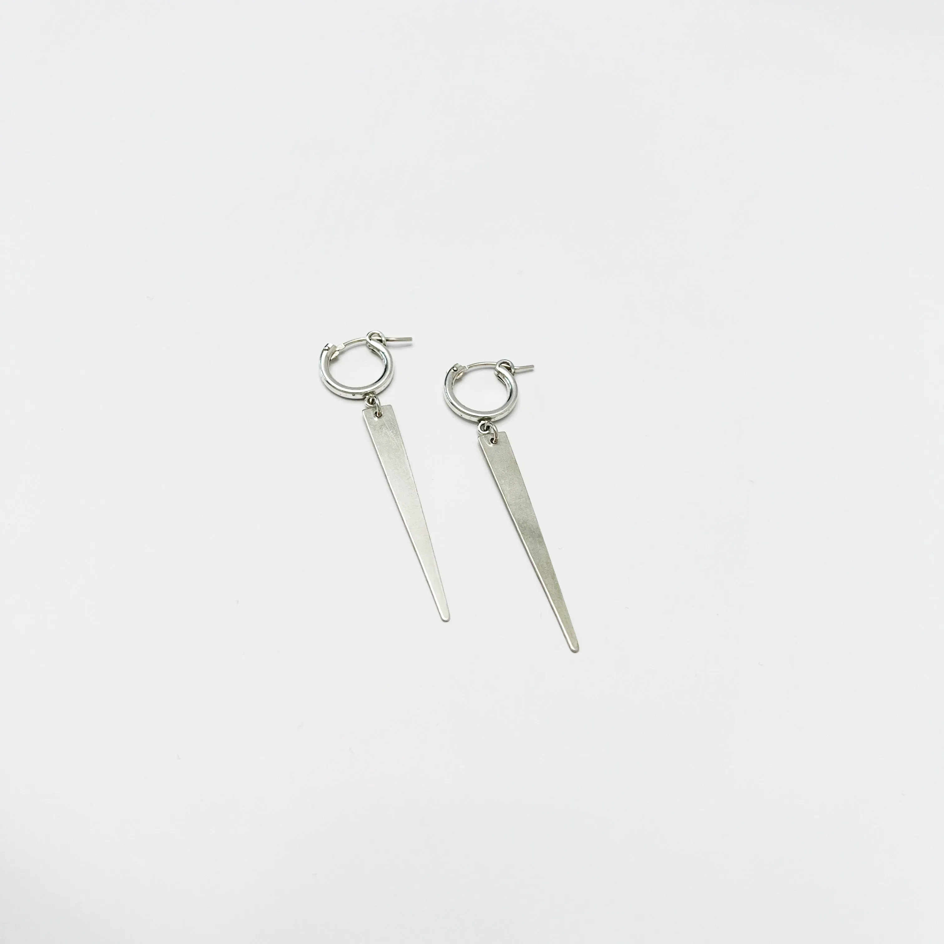 Large Spike Hoop Earrings in Sterling Silver