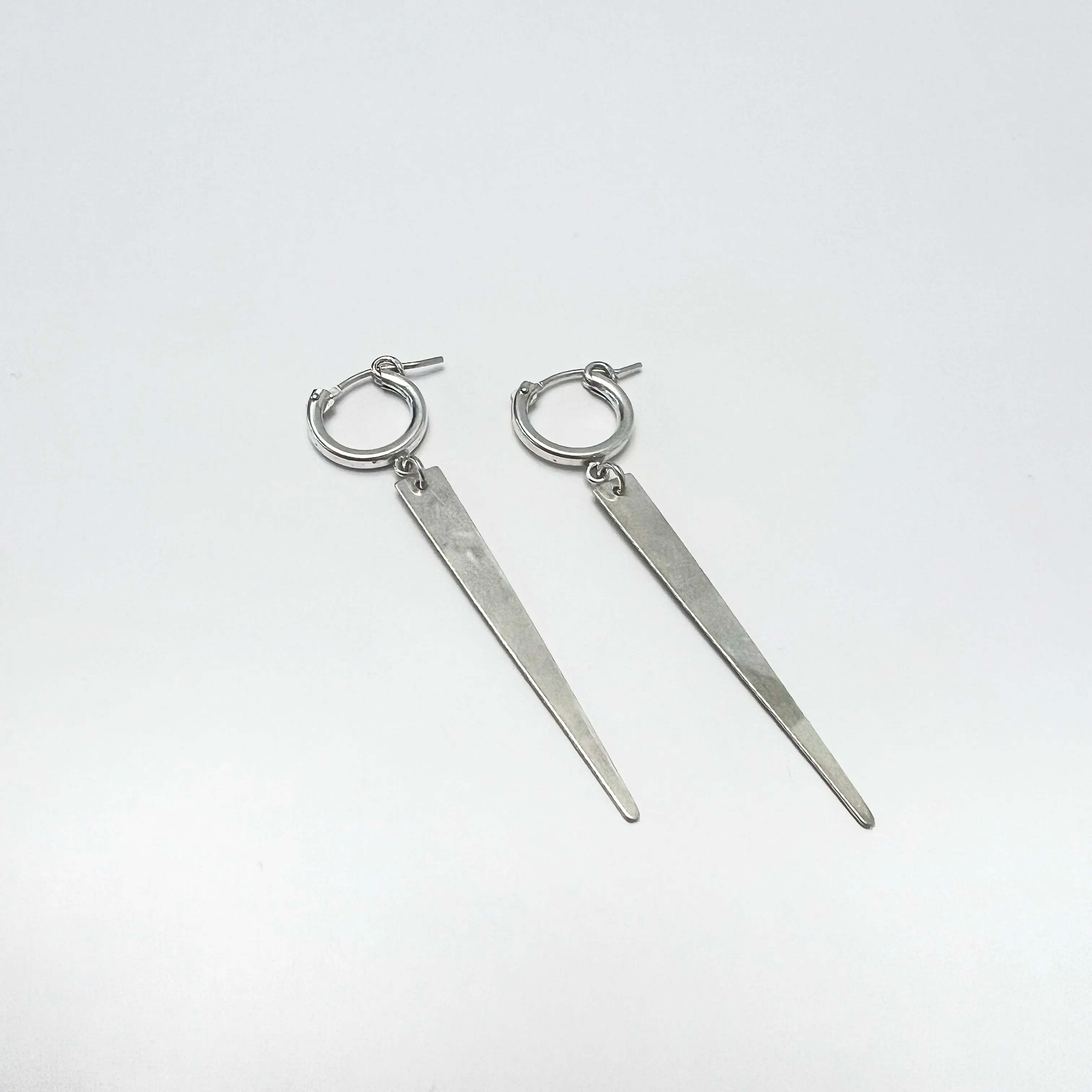Large Spike Hoop Earrings in Sterling Silver