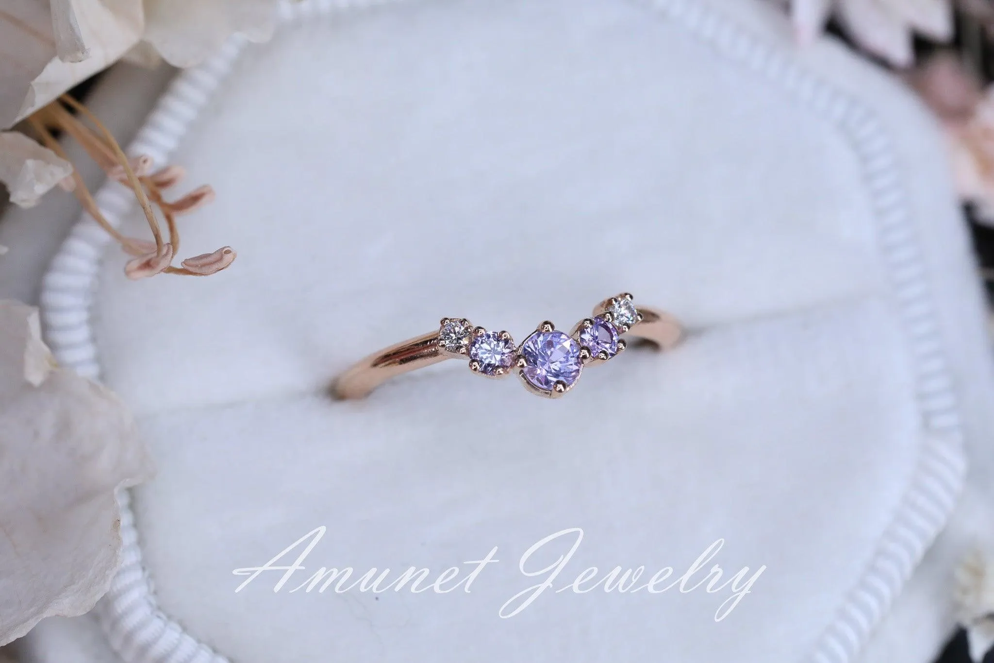 Lavender sapphire wedding band, sapphire wedding band , engagement ring, diamond ring,  lavender sapphire.
