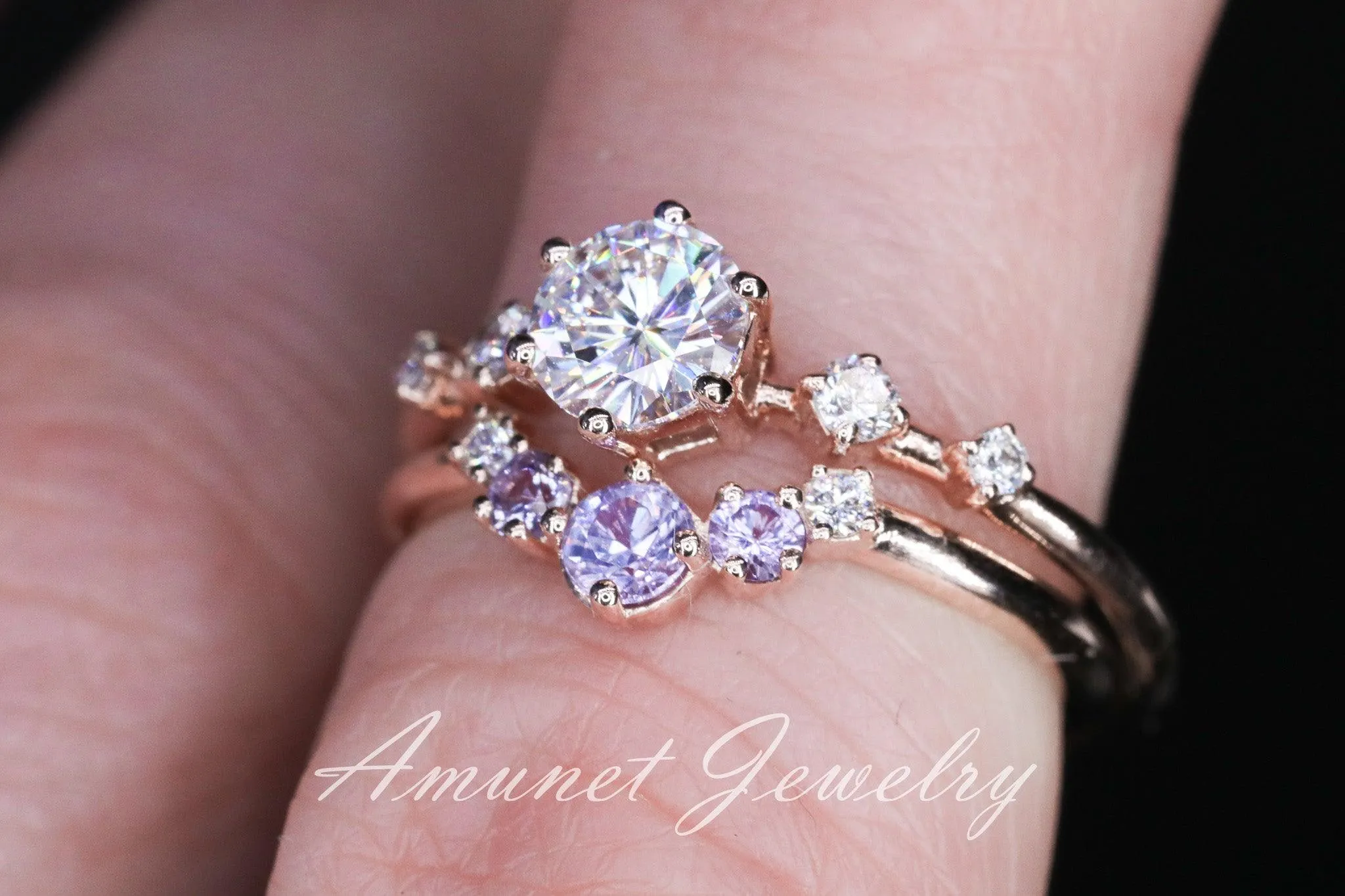 Lavender sapphire wedding band, sapphire wedding band , engagement ring, diamond ring,  lavender sapphire.