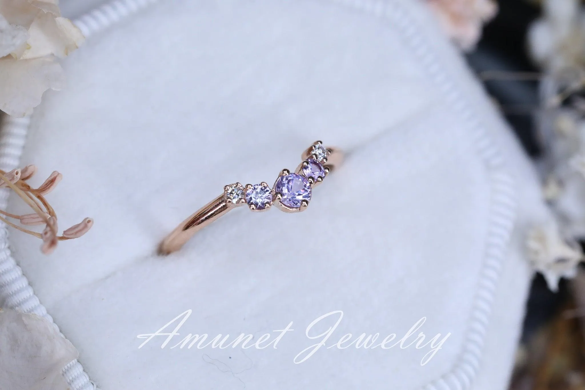 Lavender sapphire wedding band, sapphire wedding band , engagement ring, diamond ring,  lavender sapphire.
