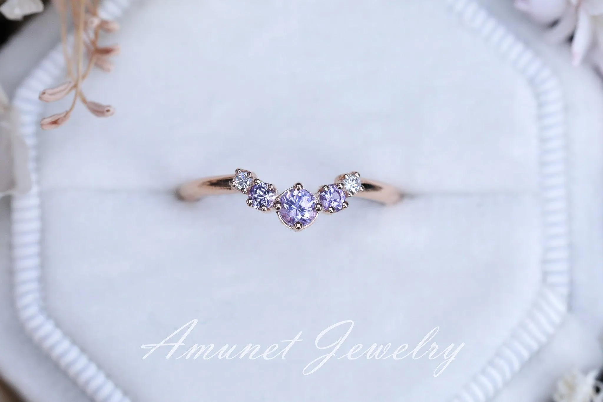 Lavender sapphire wedding band, sapphire wedding band , engagement ring, diamond ring,  lavender sapphire.