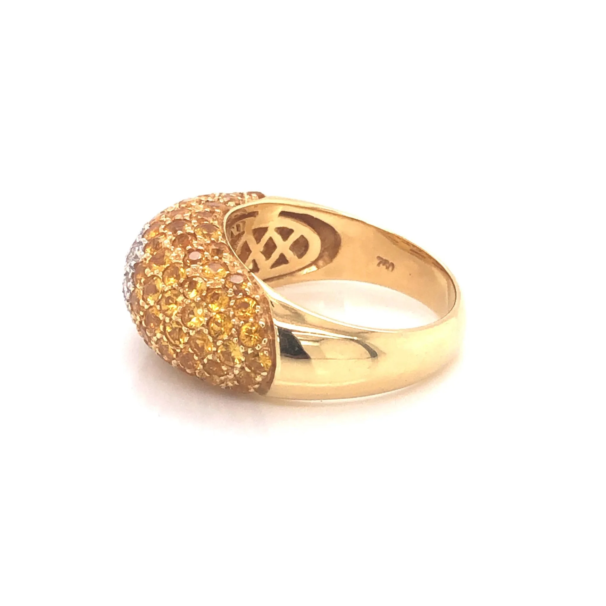 Le Vian Yellow Sapphire and Diamond Dome Ring -18k Yellow Gold