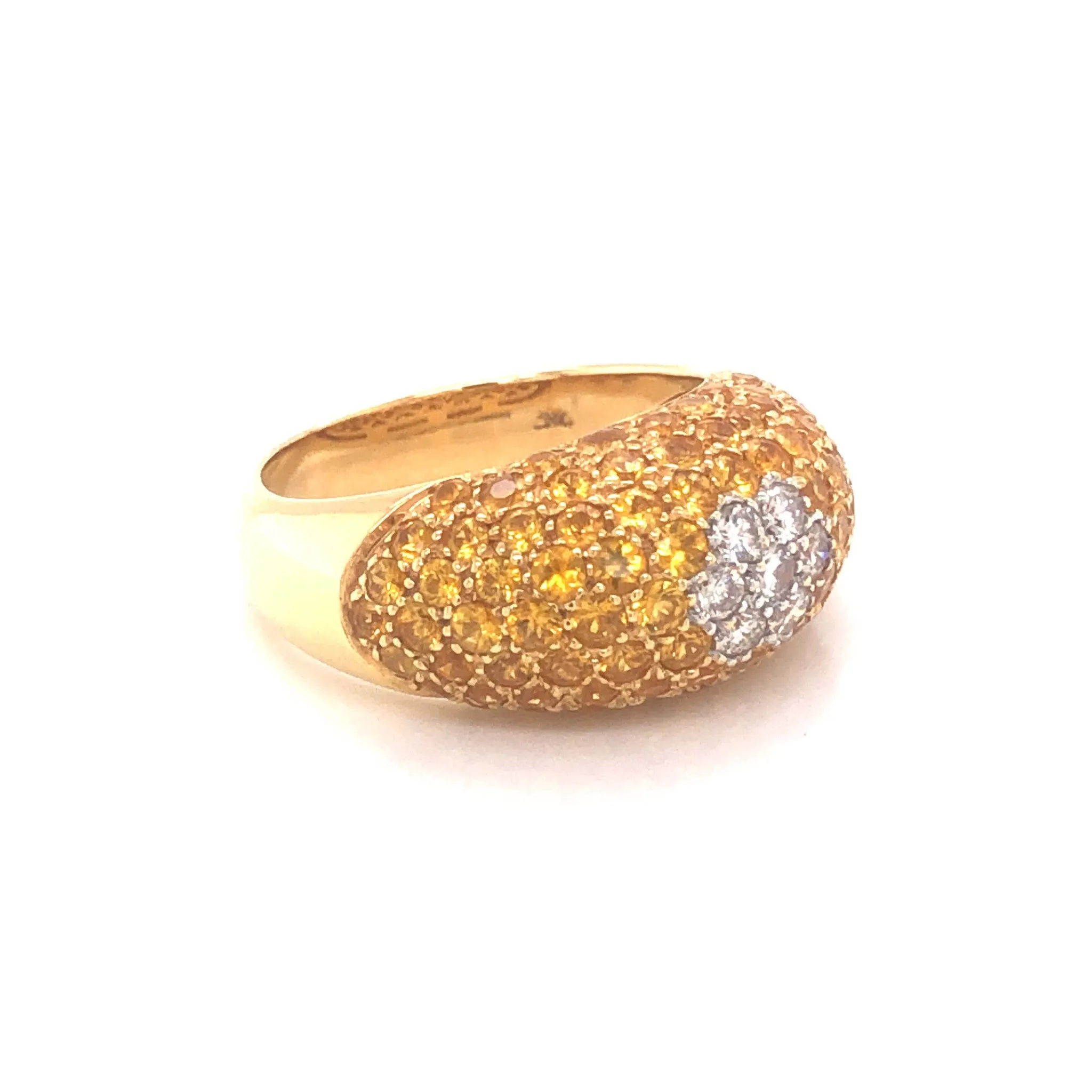 Le Vian Yellow Sapphire and Diamond Dome Ring -18k Yellow Gold