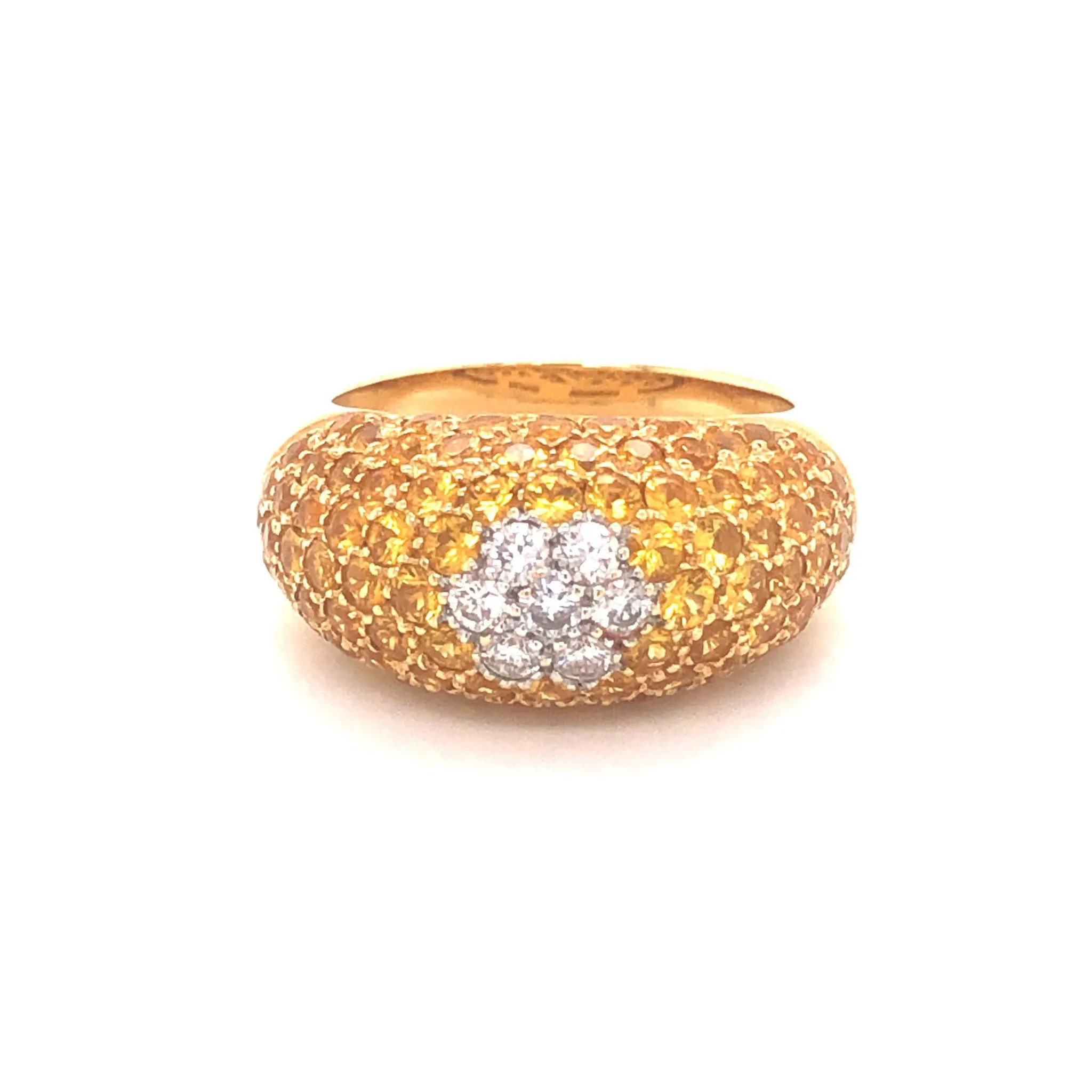 Le Vian Yellow Sapphire and Diamond Dome Ring -18k Yellow Gold